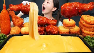 [Mukbang ASMR] Cheese Fondue🧀 Fried Chicken Hotdogs Cheese balls Fried Shrimp Toast Seafood Ssoyoung