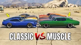 GTA 5 ONLINE - SPORT CLASSIC VS MUSCLE (WHICH IS FASTEST?)