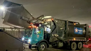 Black Republic Services Mack Pak Mor Front Loader Garbage Truck Packing Massive Dumpsters