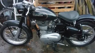 Royal Enfield Bullet 500 Asbo 38 first attempt to start, plus clips of further efforts until success