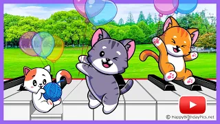 Pianist Cats - Happy Birthday To You - Cat Piano Birthday Animation 🎹😺
