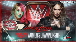 FULL MATCH - ASUKA VS NIA JAX - RAW WOMENS TITLE : WWE BACKLASH 2020 | WWE2K20
