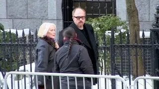 Louis CK at Philip Seymour Hoffman Funeral service in New York