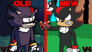 FNF': Tails Gets Trolled - Die Batsards (V3 vs V4) (shadow vs bf old and new comparison)