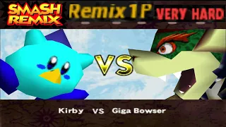 Smash Remix - Classic Mode Remix 1P Gameplay with Kirby w/ Falco Hat (VERY HARD)