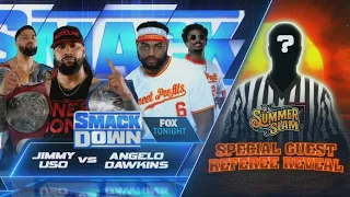Jimmy Uso vs Angelo Dawkins + SummerSlam Special Guest Referee Reveal (Full Match)