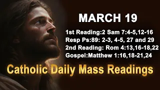 Catholic Daily Mass Readings for today I Tuesday March 19 2024