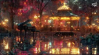 Rainy night, jazz music that stimulates emotions and provides healing + rain sound ASMR