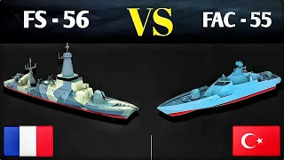 Turkish FAC-55 VS French FS-56 Fast Attack Craft