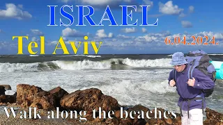 ISRAEL. TEL AVIV.  Walk along the beaches.  6.04.2024.   Піша прогулянка вздовж пляжів Тель Авіва.