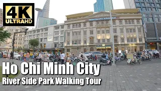 Ho Chi Minh City Ben Bach Dang Park and River side Walking tour - Vietnam 4K walk Saigon