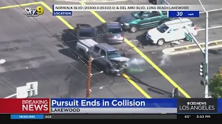 Pursuit ends with multi-car collision in Lakewood