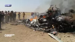 Видео с места падения российского Ми-8