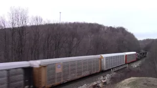 Eastbound NS autorack train at Cassandra, PA