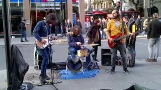 Legendary London street band Funfiction play 'Come Together' (The Beatles)