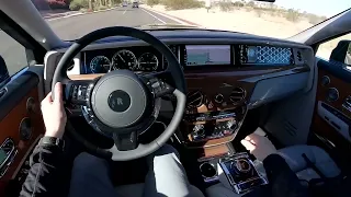 POV driving New Rolls Royce Phantom 2023