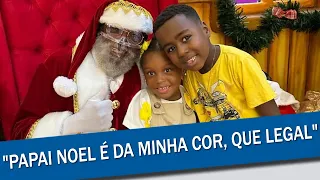 CRIANÇA VIRALIZA APÓS SE EMOCIONAR COM PAPAI NOEL NEGRO EM SHOPPING NA BAHIA