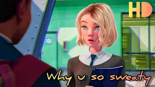 Miles and Gwen Shoulder Touch Scene - Spider-Man: Into The Spider-Verse (2018) #Spiderverse