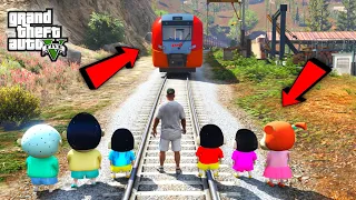 GTA 5 : Franklin & Shinchan Tried To Stop SUPERFAST TRAIN ( Stop Break Fail Challenge ) In GTA 5 !