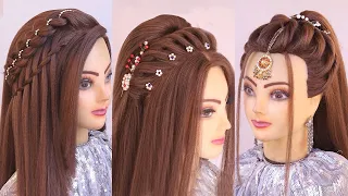 3 Quick & Easy Hairstyles for Wedding l everyday hairstyles l bridal hairstyles l Braids - ponytail