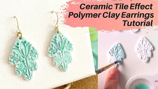 Ceramic Tile Effect Polymer Clay Earrings Tutorial