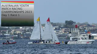 Action at the Australian Youth Match Racing Championships 2023 Day 1 Race 1