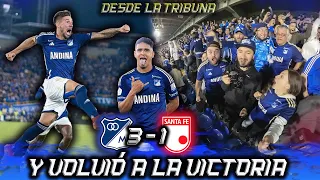 EL CLÁSICO FUE AZUL DESDE LA TRIBUNA MILLONARIOS vs SANTA FE (3-1) Liga 2024- 1  Fecha 15