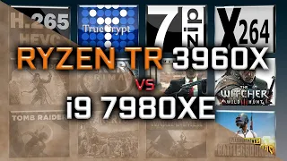 Ryzen TR 3960X vs i9 7890XE Benchmarks - 15 Tests