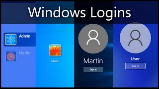 Windows Login Screens (1993 - present + betas)