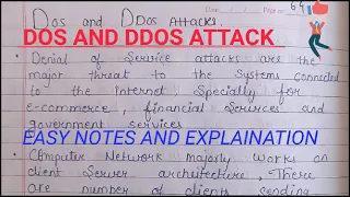 Dos and Ddos attack | Dos attack | denial of service attack | lecture 35