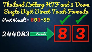 16-10-2020 Thailand Lottery HTF 2 Down Single Digit Direct Touch Formula