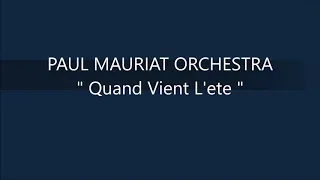 PAUL MAURIAT   Quand Vient L'ete