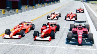 Ferrari F1 2022 vs Ferrari F1 2000-2001-2002-2003-2004 at Spa Francorchamps