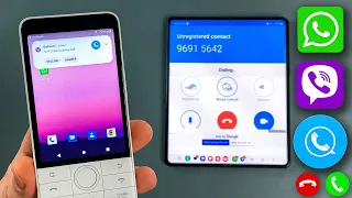 SkyPhone & WhatsApp & Viber & Incoming Call Xiaomi Qin F22 VS Samsung Z Fold 4 & Outgoing Call