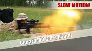 Shooting the Gepard M3 14.5×114 mm anti material rifle - slow motion