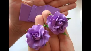 Розы малышки 🌸 Из Фоамирана 🌸Всего четыре квадратика без Выкроек и Молдов