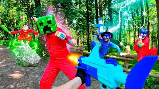 Nerf War / Forest Battle Collection (Nerf First Person Shooter) / Nerf Killer Clown Attack