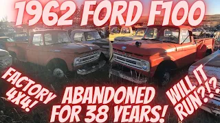 Abandoned in a field for 38 Years! 1962 Ford F100 4X4 Y-BLOCK! Will It Run?!?