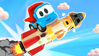 Full episodes of car cartoons for kids. Street vehicles & spaceship. Leo the Truck cartoon for kids.