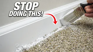 How To Paint Baseboards Over Carpet For SUPER CLEAN Lines! DIY