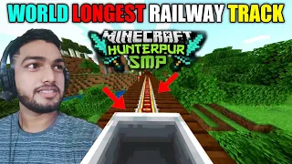 MAKING WORLD LONGEST RAILWAY TRACK IN MINECRAFT || ABHI YT GAMING