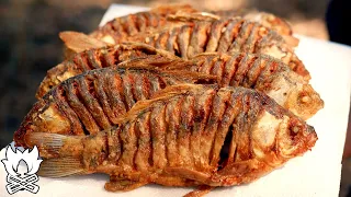 Crucian carp without bones / How to deliciously fry crucian carp / Asmr Food Without words