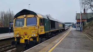 Trains at Conisbrough and Doncaster Station on a freezing cold day 24/1/22.Including 37800 and 68027