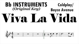 Viva La Vida Original Key Bb Instruments Sheet Music Backing Track Play Along Partitura