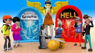 Scary Teacher 3D vs Squid Game Heavenly Rewards or Hellish Penalty 5 Times Challenge Nick Win?