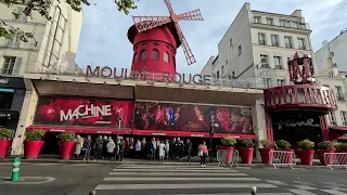 Paris France Walking Tour Moulin Rouge on Boulevard de Clichy [4K]