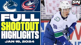 Vancouver Canucks at Columbus Blue Jackets | Full Shootout Highlights - January 15, 2024