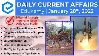 Daily Current Affairs For UPSC CSE | Edukemy | UPSC Preparation | 28th January