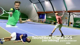 Tecnifibre Tfight 305 + leather grip and Razor Code (no talking) - practice points and drills