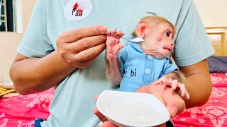 Bibi is sick and receives special care from dad